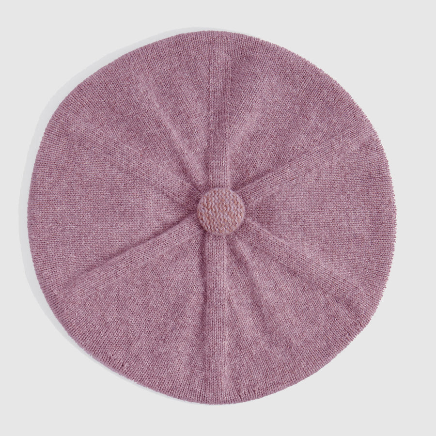 British Made Womens Wool Beret in Pink Quartz