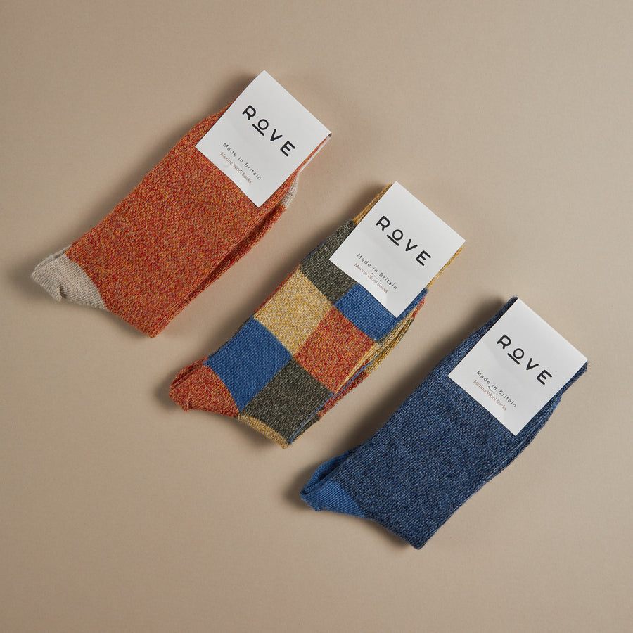 Fine Merino Wool Socks | Blue