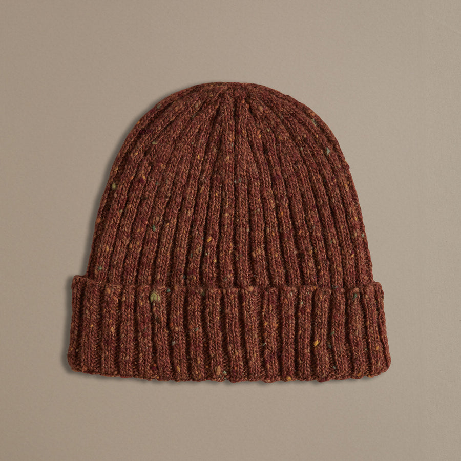 Unisex Donegal Beanie | Rust Red