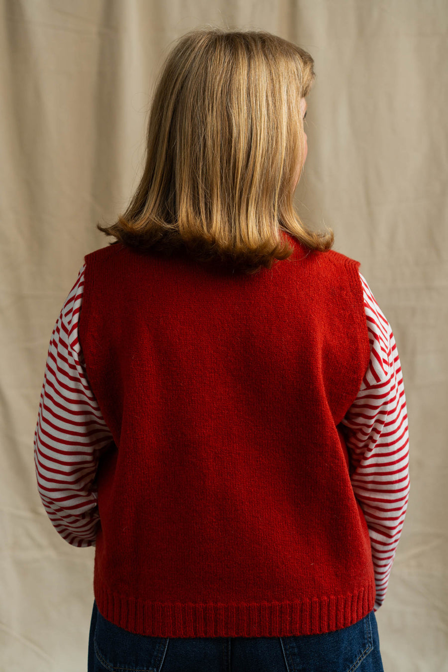 Button Up Vest | Red