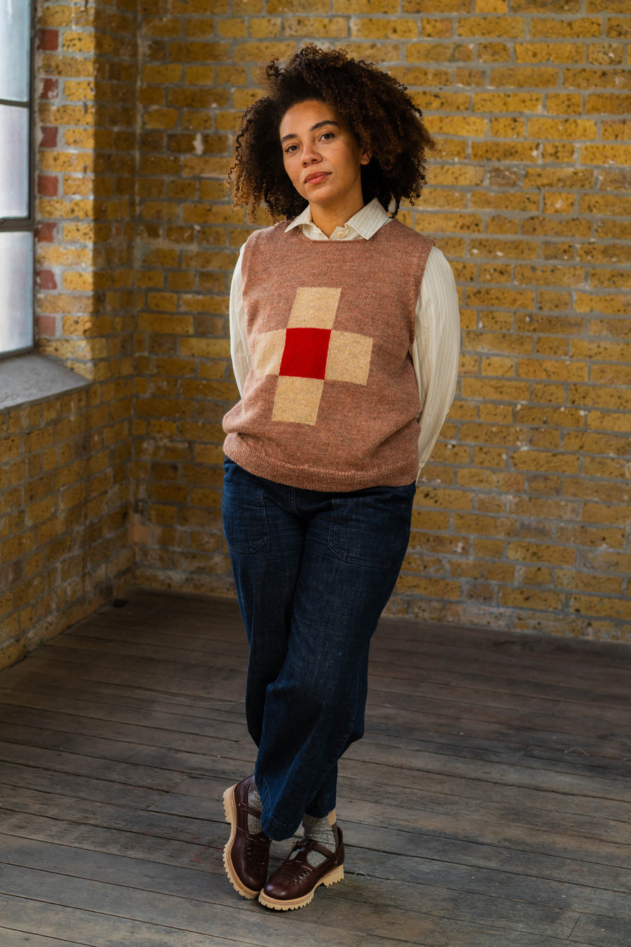 Red Cross Knitted Top