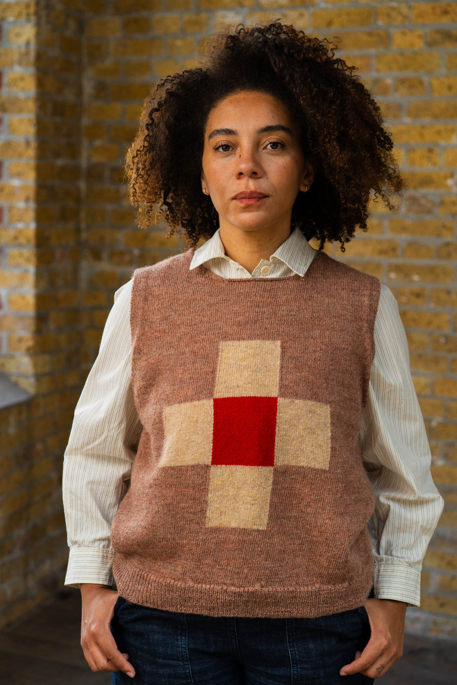 Red Cross Knitted Top