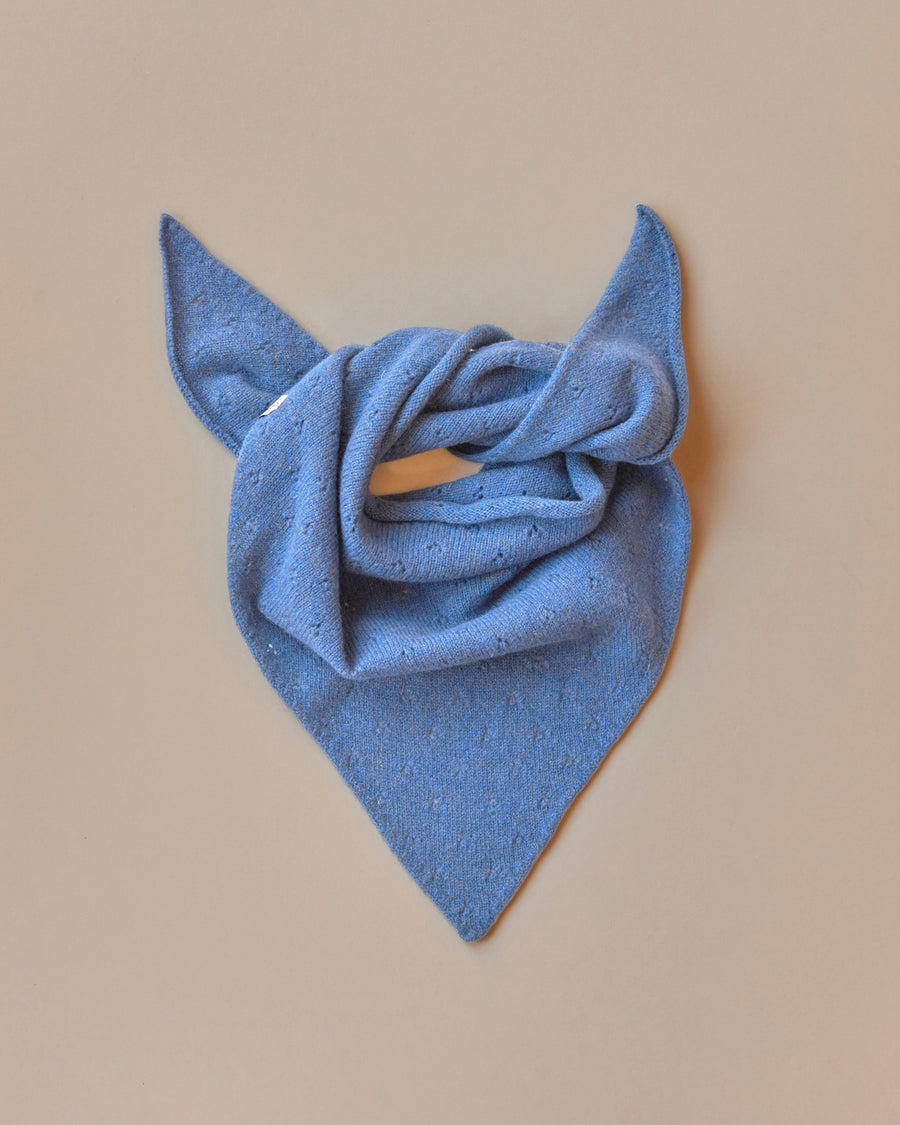 Light Blue Lambswool Triangle Neckerchief Knitted in UK – ROVE Knitwear