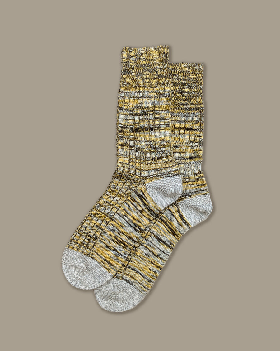 Chunky Wool Boot Socks | Marbled Yellow