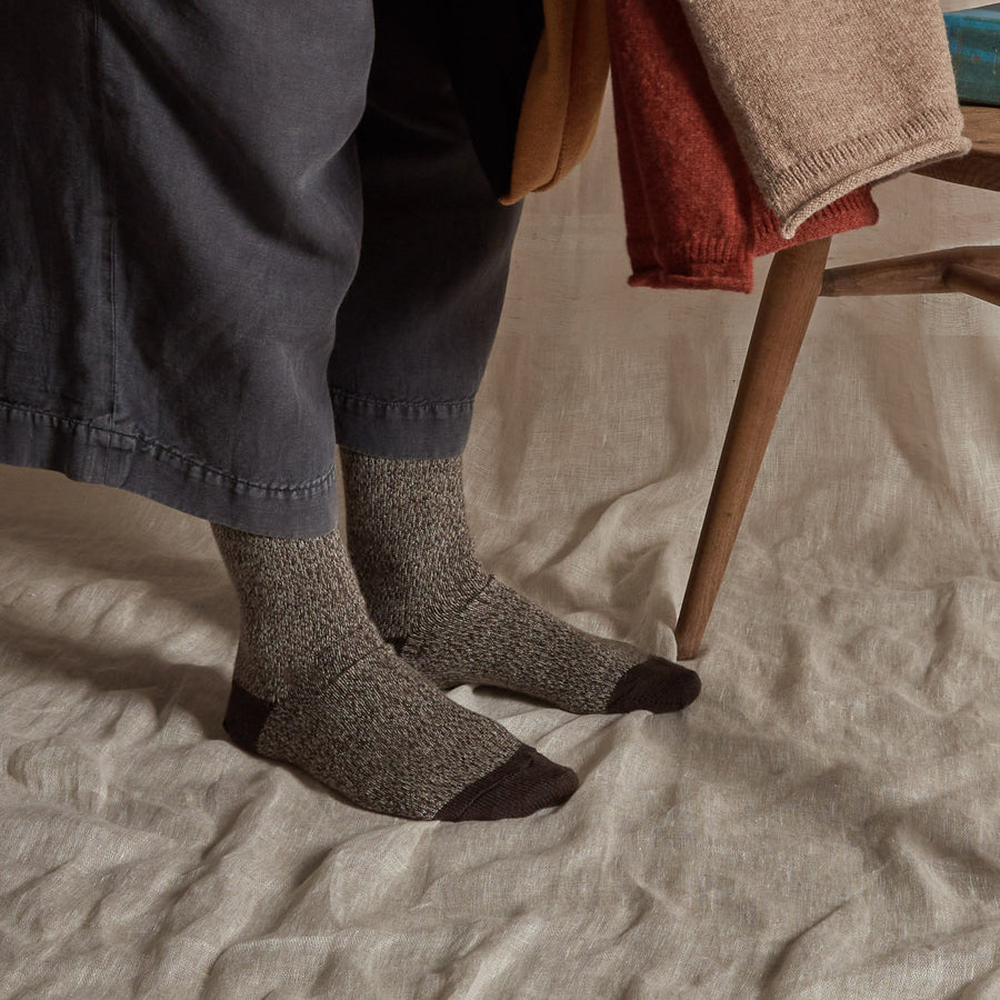 Fine Merino Wool Socks | Brown Marl