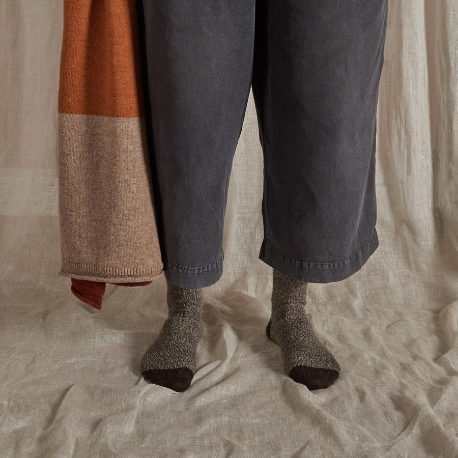 Fine Merino Wool Socks | Brown Marl