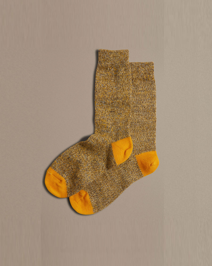 Yellow marl merino wool socks British made 