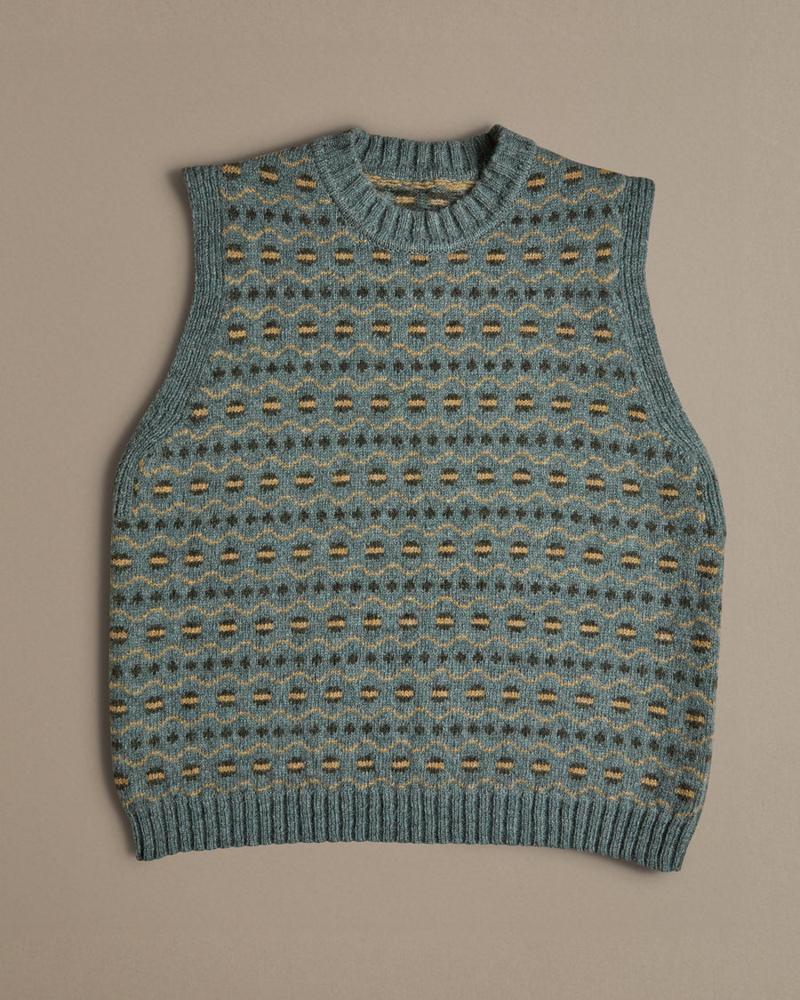 Fair Isle Vest | Aegean Teal