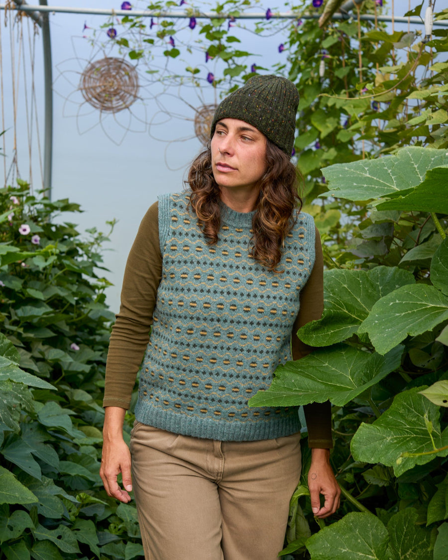 Fair Isle Vest | Aegean Teal