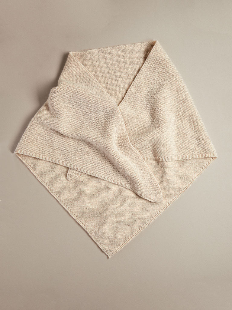 British made 100% Wool Triangle Scarf in Flax Cream