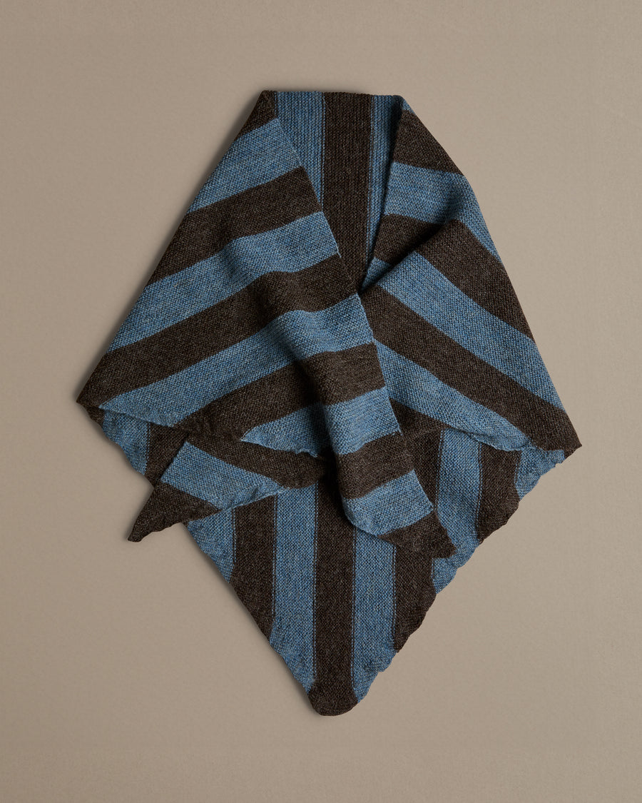 Triangle Scarf | Blue Wide Stripe