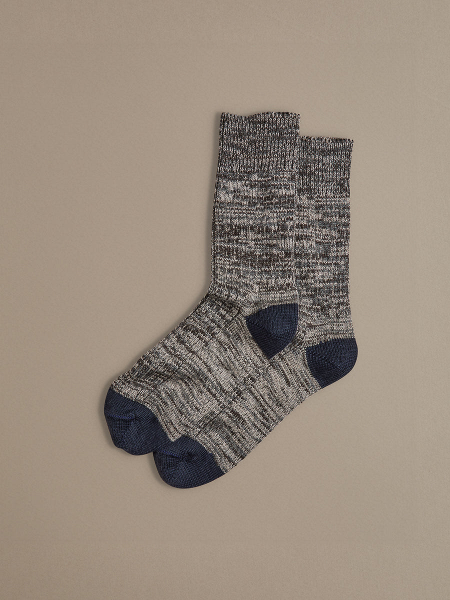 Chunky Wool Boot Socks | Marbled Grey