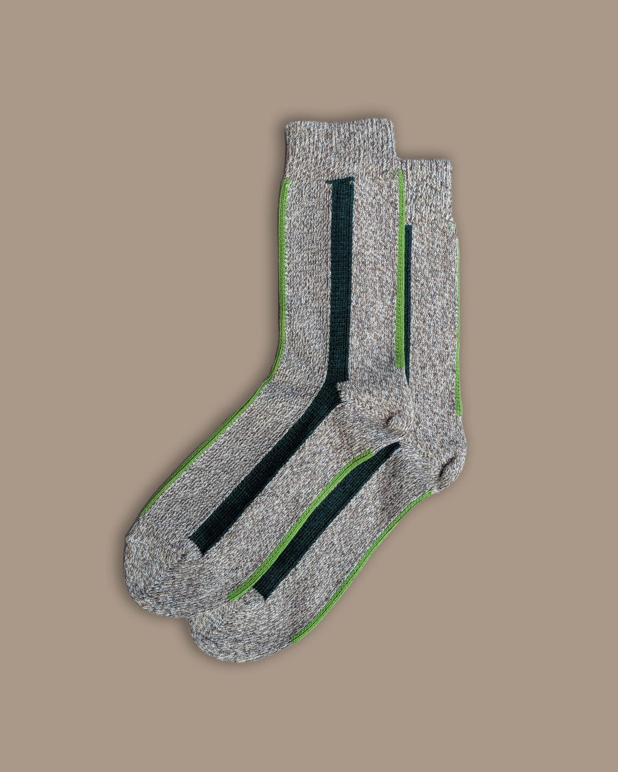 Organic Cotton Socks | Vertical Stripe Pine