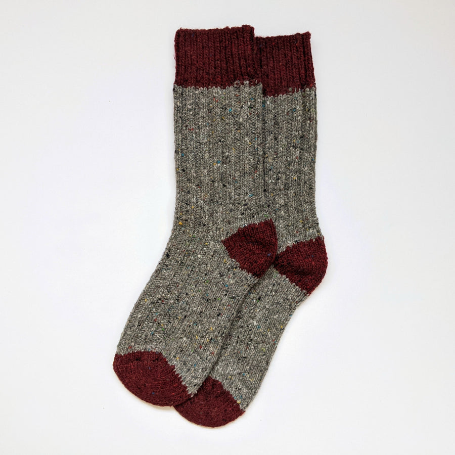 Wool Donegal Socks | Grey Fleck