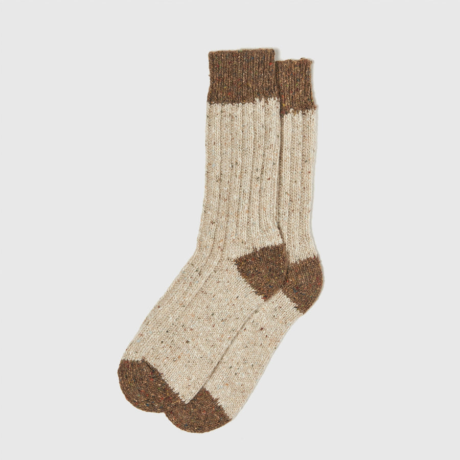 Wool Donegal Socks | Oatmeal Fleck