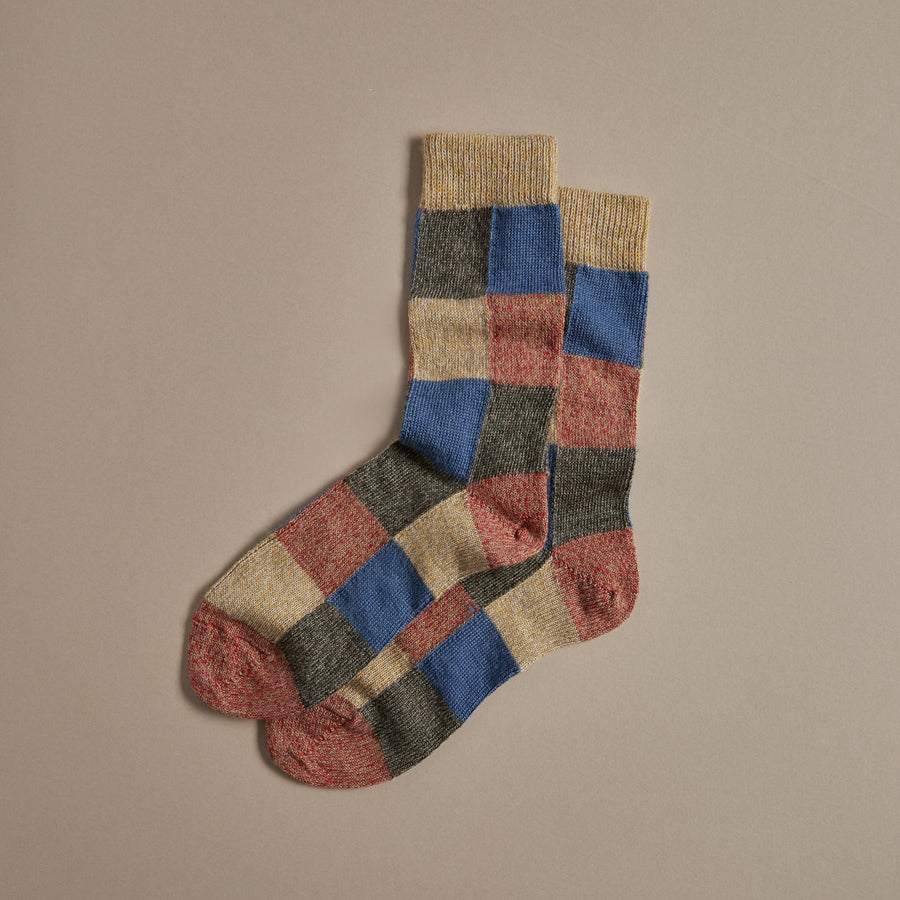 Fine Merino Wool Socks - Colour Patchwork