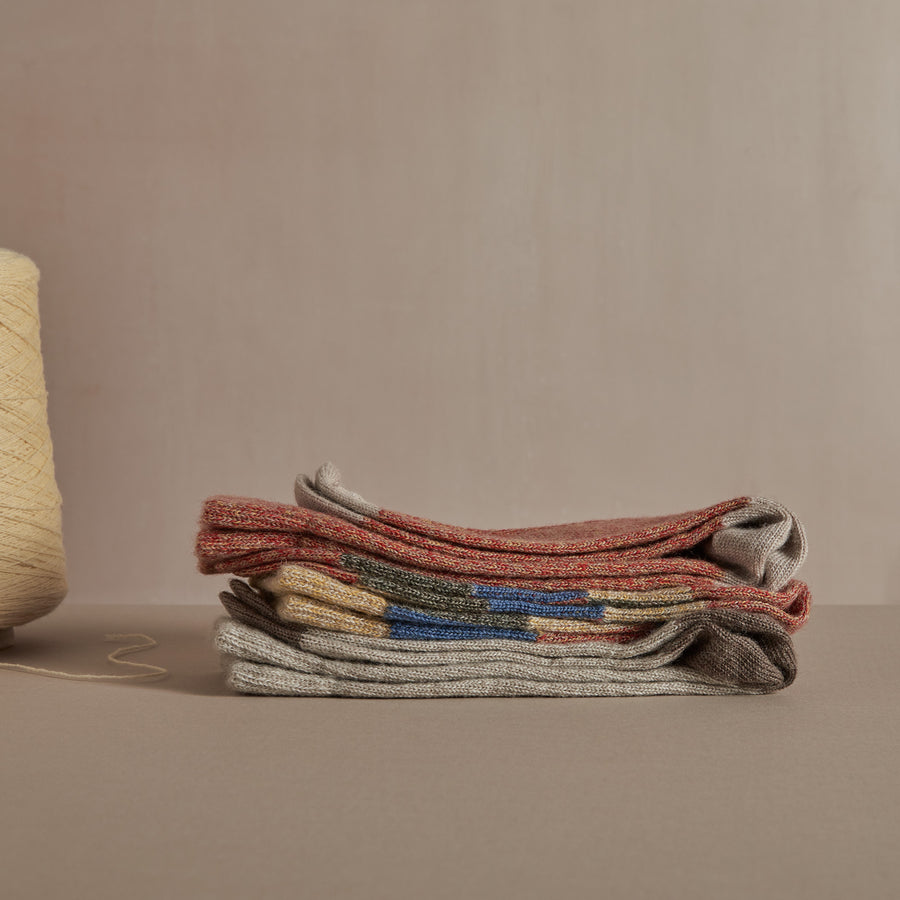 Fine Merino Wool Socks - Colour Patchwork