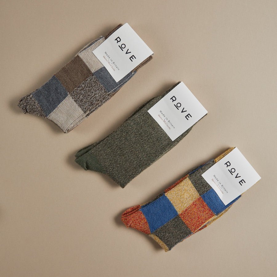 Fine Merino Wool Socks - Moss Green