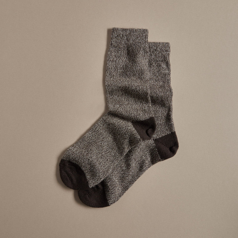 British Made Merino Wool Socks in Grey and Brown